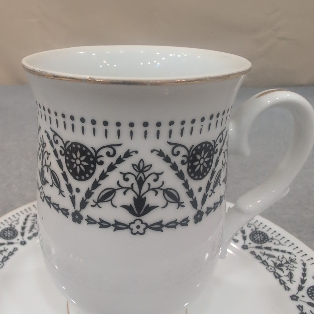 Sheffield Versailles Fine China Demitasse Cup and Saucer Set Japan 1970 JE 60 61 - Picture 2 of 7